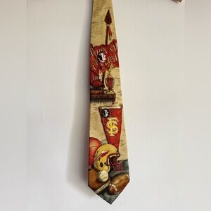 Vintage FSU Florida State University Seminoles NCAA Eagles Wings Silk Tie NWT